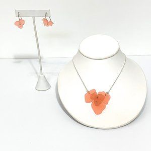 Sterling Silver NWOT Floral  Statement Necklace and Earings